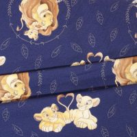 Kids Jerseystoff marineblau mit Disney Löwen